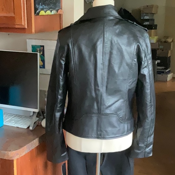Sam Edelman Black Lamb Leather Moto Jacket Size M, NWT - Picture 7 of 16